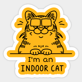 Funny cat I'm an Indoor cat Sticker